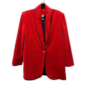 Authentic Vintage Ascente Sport Blazer Box Jacket Red Velvet